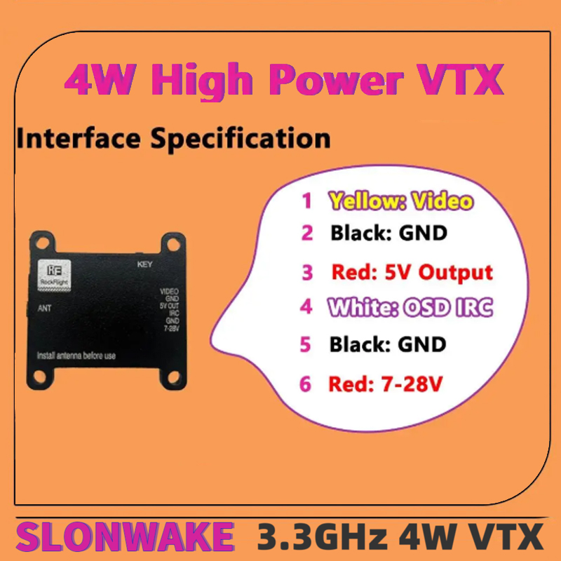 SLONWAKE FPV 3.3G 16CH 4000mW  - Drone Rc Receiver And Transmitter ulasan dan harga