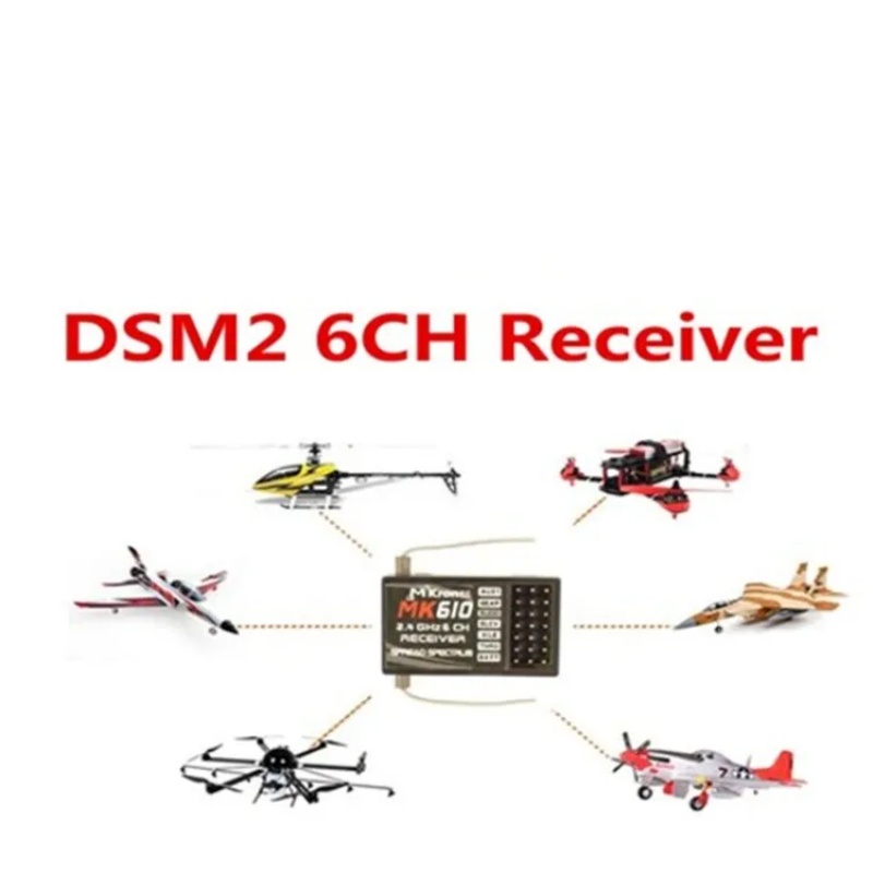 DSM2 MK610 AR6100 2.4G 6CH RC  - Drone Rc Receiver And Transmitter ulasan dan harga