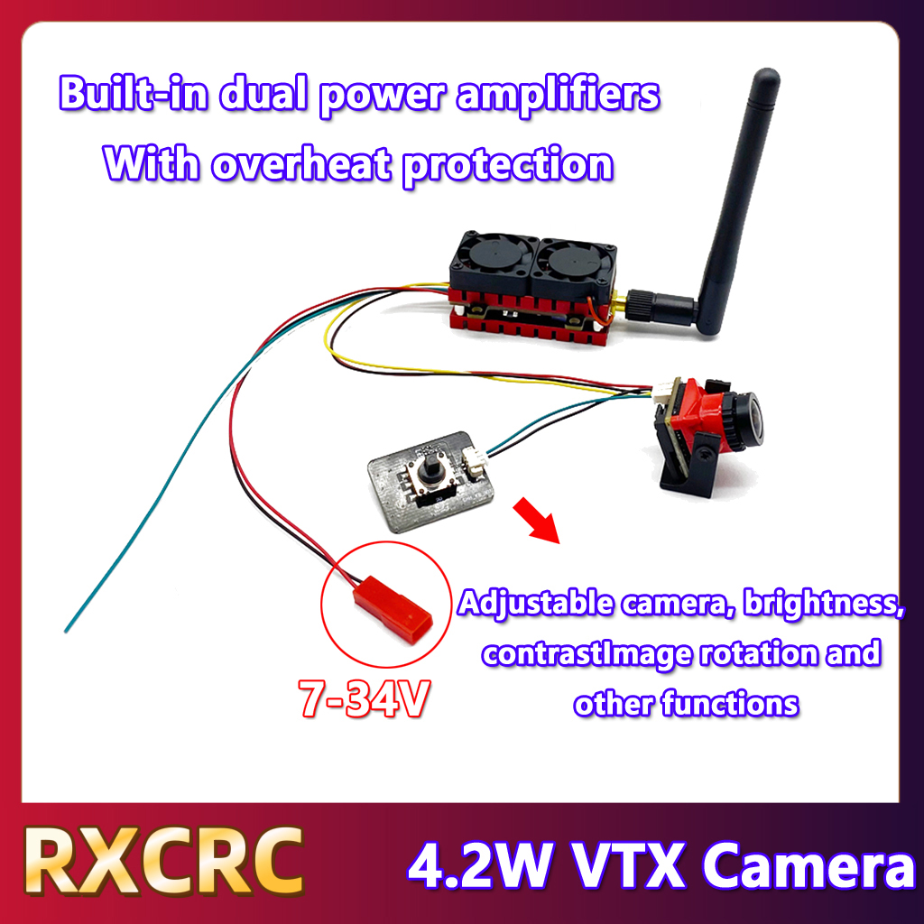 RXCRC 5.8G 48CH 4.2W Pemancar  - Drone Rc Receiver And Transmitter ulasan dan harga
