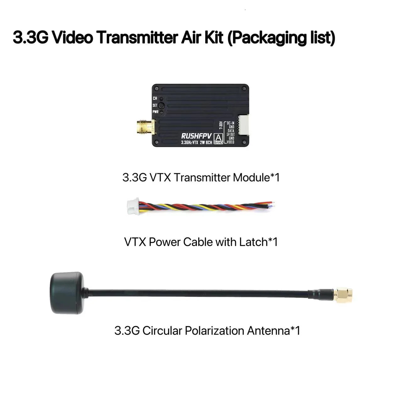 RUSHFPV 3.3G 2W VTX Transmitte - Drone Rc Receiver And Transmitter ulasan dan harga