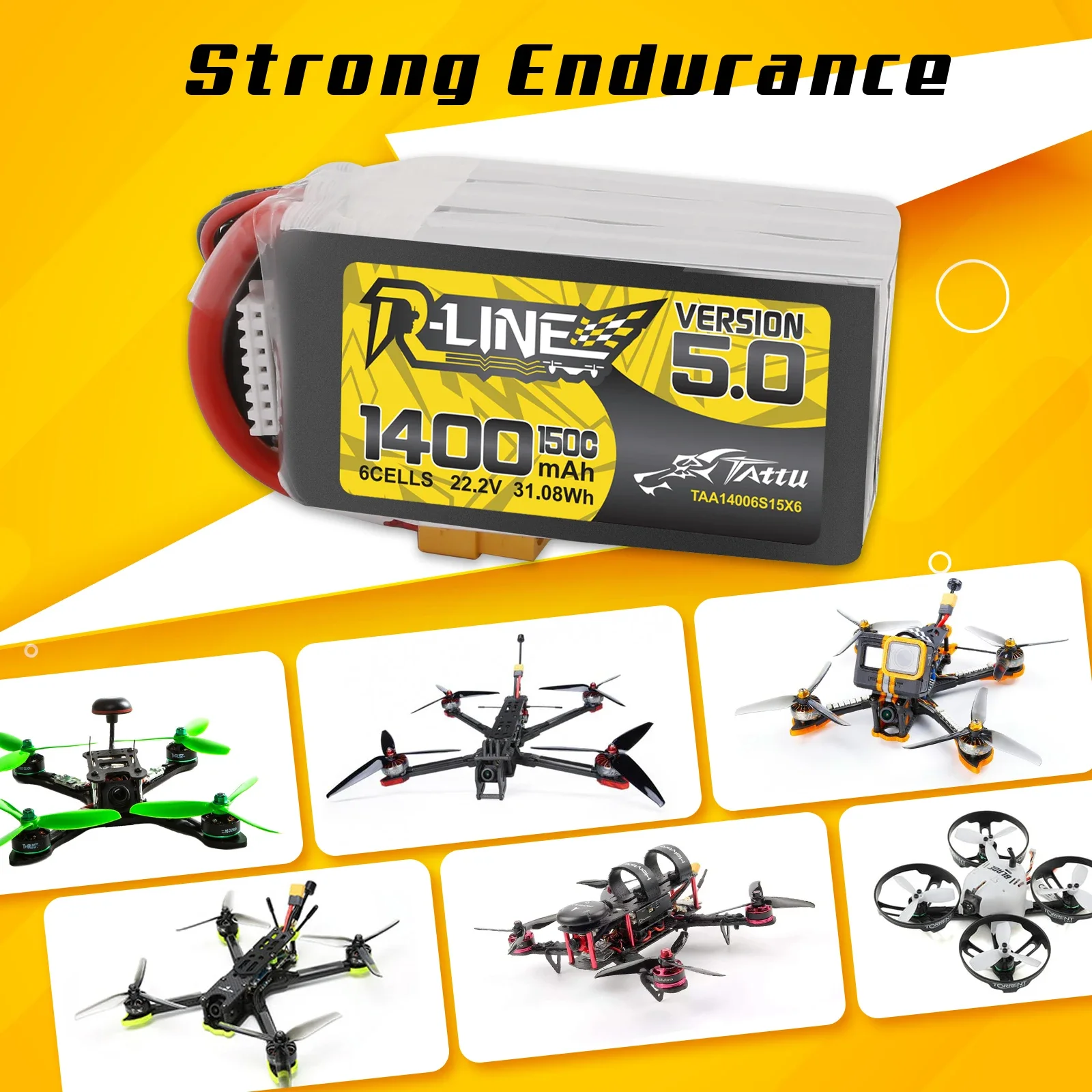 Tattu r-line baterai 1200mAh 1 - Drone Frame 5 Inch ulasan dan harga