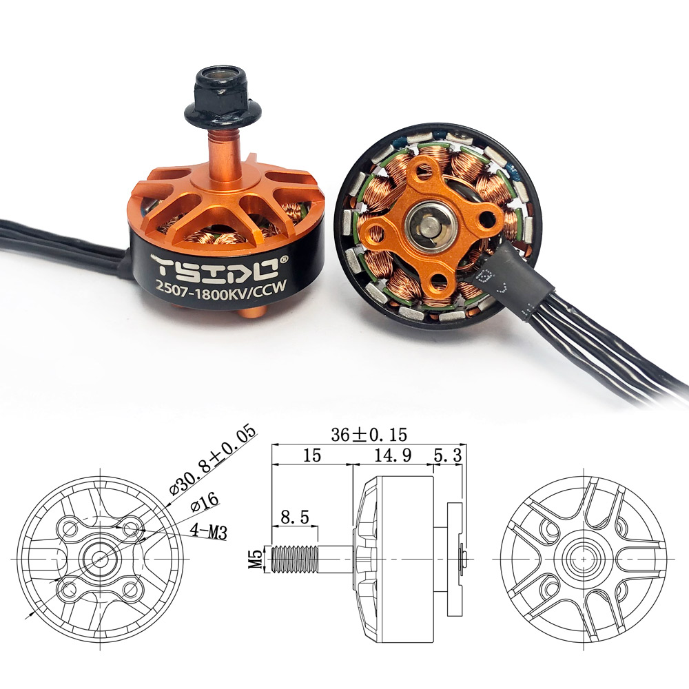 YSIDO 2507 1800KV 3-6S Motor T - Drone Frame 5 Inch ulasan dan harga
