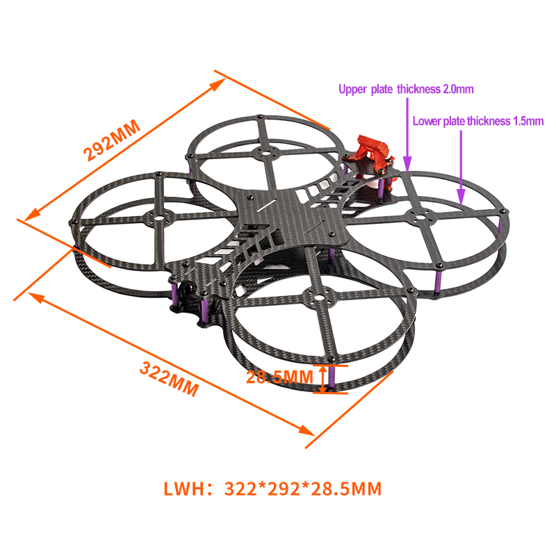 Kit Bingkai FPV AOS Cine O5 EV - Drone Frame 5 Inch ulasan dan harga