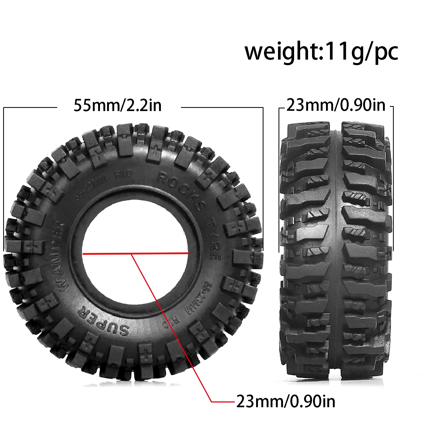 1.0 RC Crawler Tires 1/24 1/18 - Rc Rock Crawler ulasan dan harga